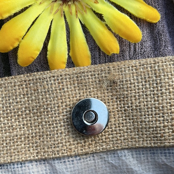 🌺 Mona B; CUTE Boutique Burlap “Flowers since 1952” Parisian Large Market Bag! - Picture 13 of 15